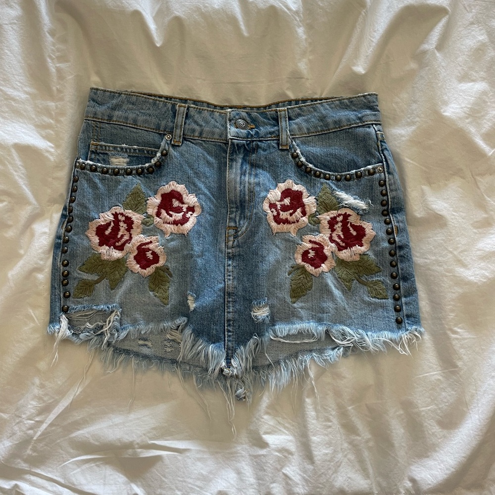 Free People Jean Skirt